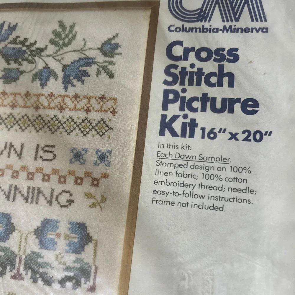 Vintage Stamped Cross Stitch Kit Sampler Early Morning Dawn NEW SEALED 6760 USA